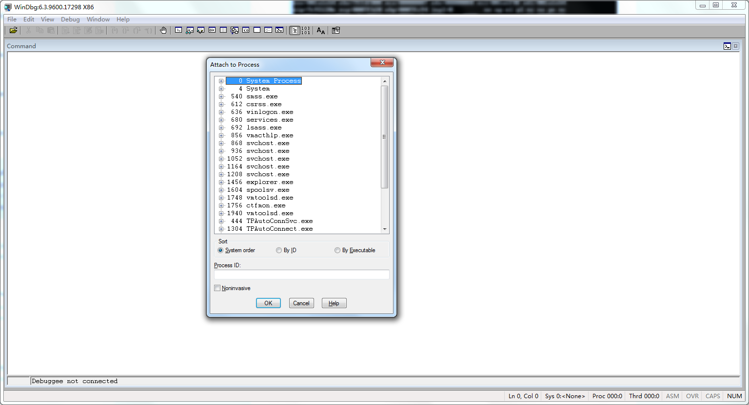 windbg remote attach