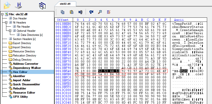 ole32的Debug Directory中的RSDS
